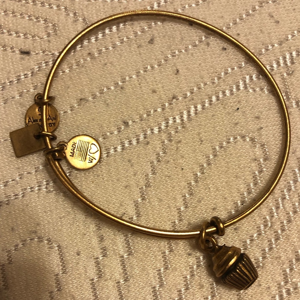 Alex and ani gold cupcake charm bangle bracelet - Picture 3 of 4